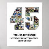 Speler nummer 45 Senior Sports Team Fotocollage Poster (Voorkant)