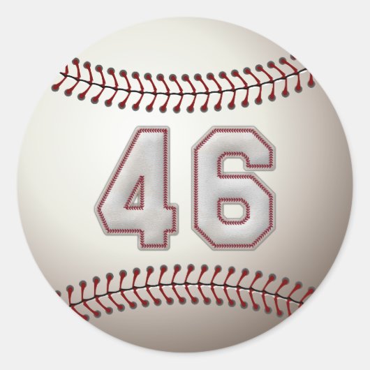 Speler nummer 46 - Cool Baseball Stitches Ronde Sticker (Voorkant)