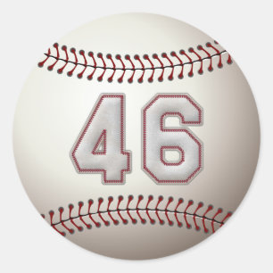 Speler nummer 46 - Cool Baseball Stitches Ronde Sticker