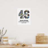 Speler nummer 46 Senior Sports Team Fotocollage Poster (Keuken)