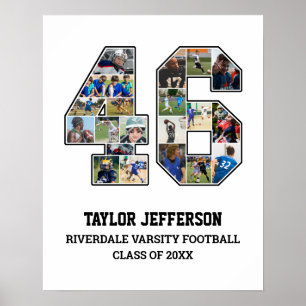Speler nummer 46 Senior Sports Team Fotocollage Poster