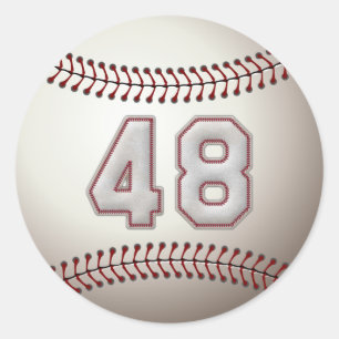 Speler nummer 48 - Cool Baseball Stitches Ronde Sticker