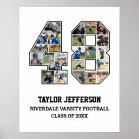 Speler nummer 48 Senior Sports Team Fotocollage