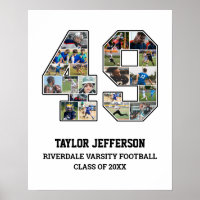 Speler nummer 49 Senior Sports Team Fotocollage