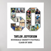 Speler nummer 50 Senior Sports Team Fotocollage Poster (Voorkant)