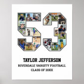 Speler nummer 53 Senior Sports Team Fotocollage Poster (Voorkant)