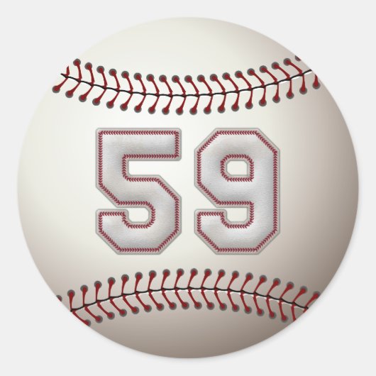 Speler nummer 59 - Cool Baseball Stitches Ronde Sticker (Voorkant)