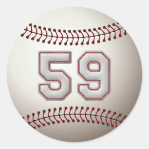 Speler nummer 59 - Cool Baseball Stitches Ronde Sticker