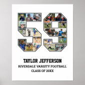 Speler nummer 59 Senior Sports Team Fotocollage Poster (Voorkant)