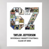 Speler nummer 67 Senior Sports Team Fotocollage Poster (Voorkant)