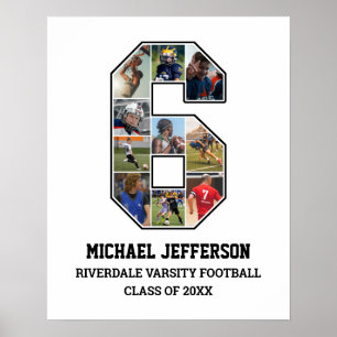 Speler nummer 6 Senior Sport Team Fotocollage Poster