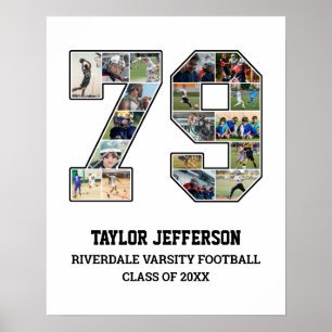 Speler nummer 79 Senior Sports Team Fotocollage Poster