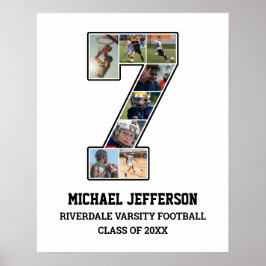 Speler nummer 7 Senior Sport Team Fotocollage Poster