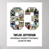 Speler nummer 83 Senior Sports Team Fotocollage Poster (Voorkant)