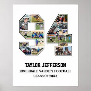 Speler nummer 94 Senior Sports Team Fotocollage Poster