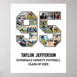 Speler nummer 95 Senior Sports Team Fotocollage Poster
