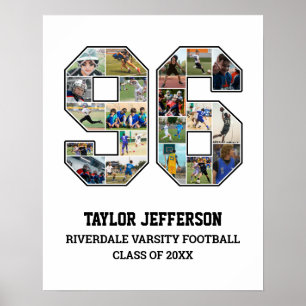 Speler nummer 96 Senior Sports Team Fotocollage Poster