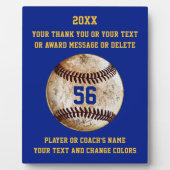 Speler of Baseball Coach Gifts, Uw KLEUREN, TEKST Fotoplaat (Voorkant)