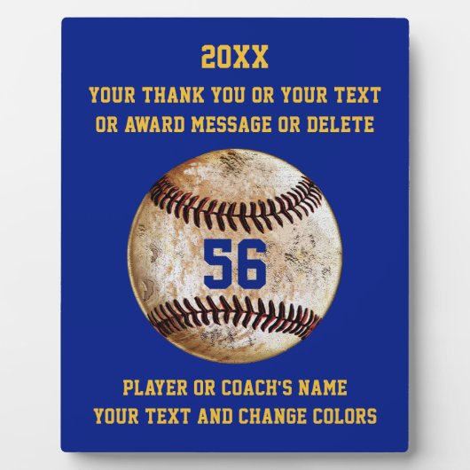 Speler of Baseball Coach Gifts, Uw KLEUREN, TEKST Fotoplaat (Voorkant)