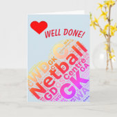 Speler Posities Hart Ontwerp Goed gedaan Netball Kaart (Gele Bloem)