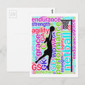 Speler Posities Inspirerend Netball Briefkaart (Voorkant / Achterkant)