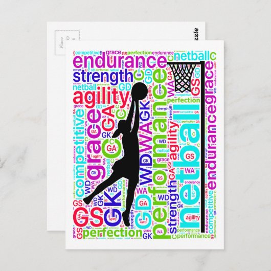 Speler Posities Inspirerend Netball Briefkaart (Voorkant / Achterkant)