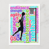Speler Posities Inspirerend Netball Briefkaart (Voorkant)
