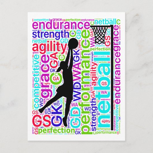Speler Posities Inspirerend Netball Briefkaart (Voorkant)