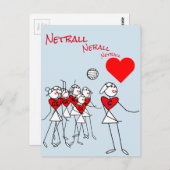 Speler Posities Liefde Netball Center Clipart Briefkaart (Voorkant / Achterkant)