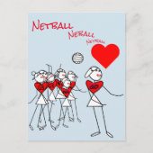 Speler Posities Liefde Netball GD Clipart Post Briefkaart (Voorkant)