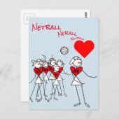 Speler Posities Liefde Netball GK Clipart Post Briefkaart (Voorkant / Achterkant)