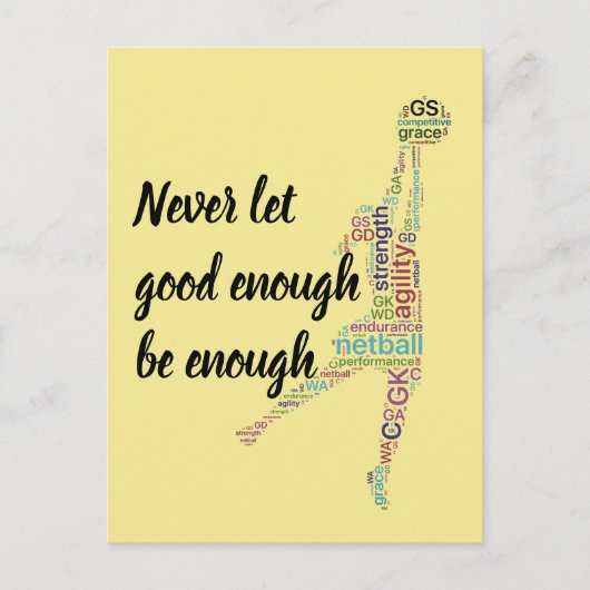 Speler Posities Motivatie Netball Quote Briefkaart (Voorkant)