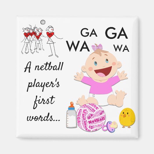 Speler Posities Thema Grappig Netball Quote Magneet (Voorkant)
