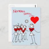Speler Posities WD Liefde Netball Clipart Briefkaa Briefkaart (Voorkant / Achterkant)