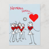 Speler Posities WD Liefde Netball Clipart Briefkaa Briefkaart (Voorkant)