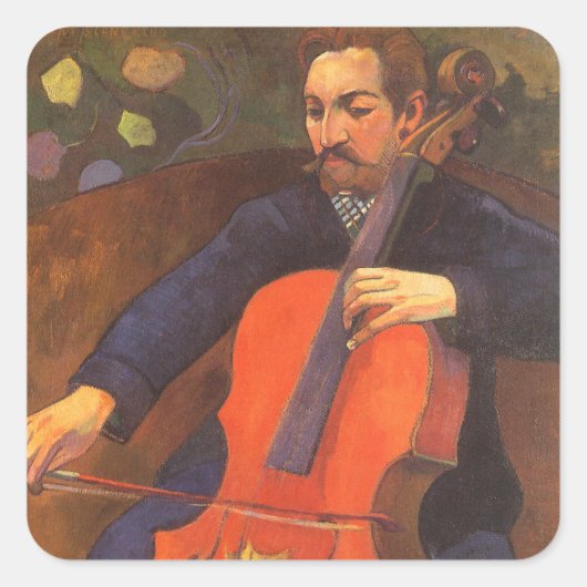 Speler Schneklud Portrait van Paul Gauguin Vierkante Sticker (Voorkant)