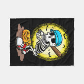 Speler Skeleton Softbal Halloween Kinder Boys Fleece Deken (Voorkant (Horizontaal))