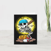 Speler Skeleton Softbal Halloween Kinder Boys Kaart (Voorkant)