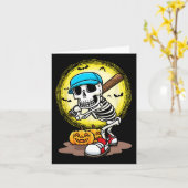 Speler Skeleton Softbal Halloween Kinder Boys Kaart (Gele Bloem)