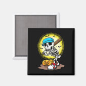 Speler Skeleton Softbal Halloween Kinder Boys Magneet (Voorkant / Achterkant)