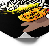 Speler Skeleton Softbal Halloween Kinder Boys Poster (Hoek)