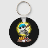 Speler Skeleton Softbal Halloween Kinder Boys Sleutelhanger (Voorkant)