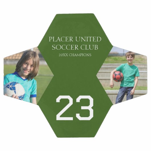 Speler Twee Foto Keepsake Voetbal (Enkel)