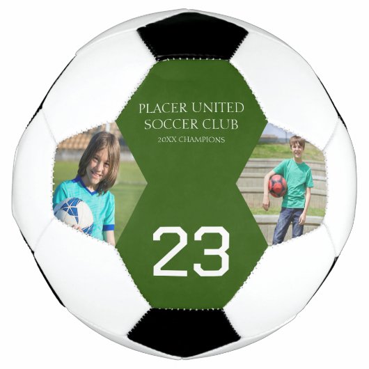 Speler Twee Foto Keepsake Voetbal (Voorkant)