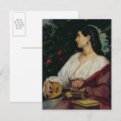 Speler van de Mandoline, 1865 Briefkaart (Voorkant / Achterkant)