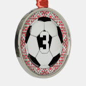 Speler van de Voetbal (Football) Jersey Nummer Ker Metalen Ornament (Rechts)