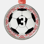 Speler van de Voetbal (Football) Jersey Nummer Ker Metalen Ornament (Voorkant)