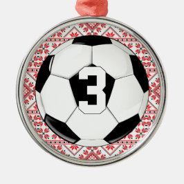 Speler van de Voetbal (Football) Jersey Nummer Ker Metalen Ornament
