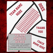 Spelers NAMEN, FOTO, Volleybal Coach Gift Ideeën Fleece Deken