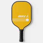 Spelers noemen drie strepen geel pickleball paddle (Achterkant)